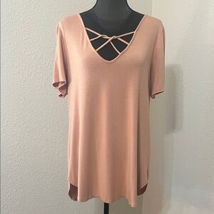Women's Tan Crisscross Top- Large